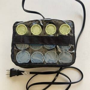 Conair Instant Heat Compact 12 Hot Rollers Set & Travel Pouch W/ Clips Pageant